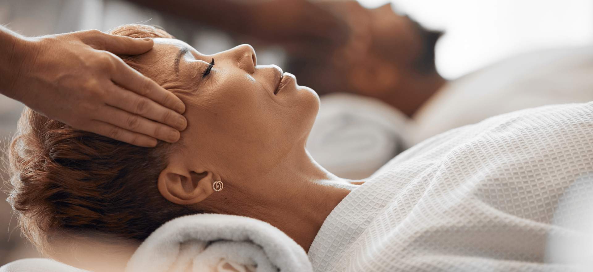 A woman on a relaxation procedure