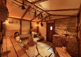 Women in a sauna