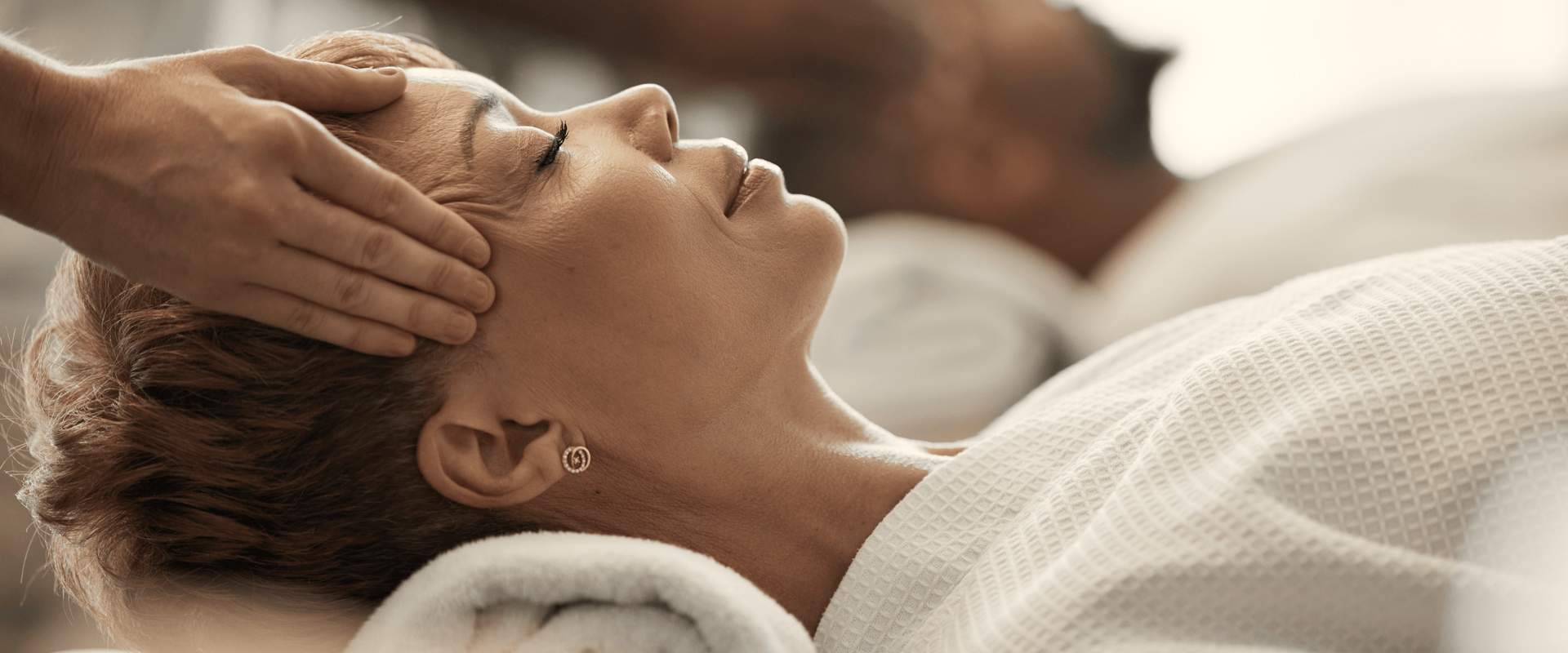 A woman on a relaxation procedure